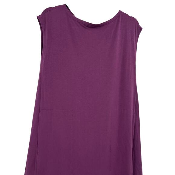 Eileen Fisher Women's Purple Twist Back Short Sleeve Dress Extra Small - Picture 2 of 8